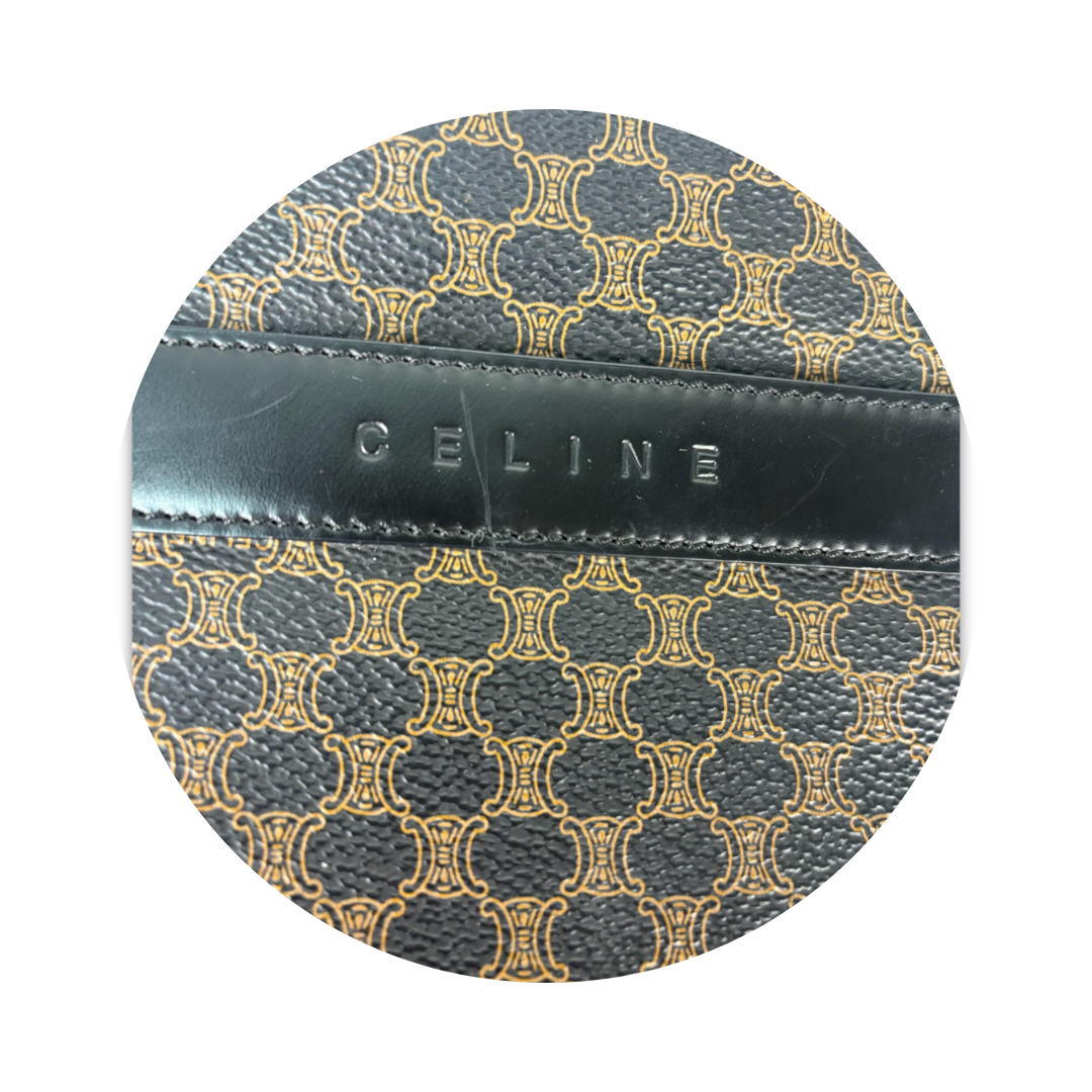 Céline Black Macadam Coated Canvas Tote Bag