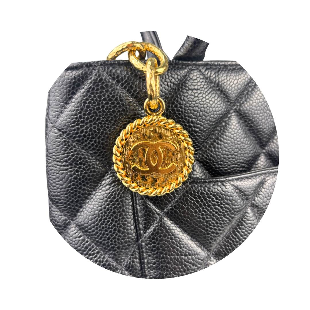 Chanel Black Caviar Medallion Tote