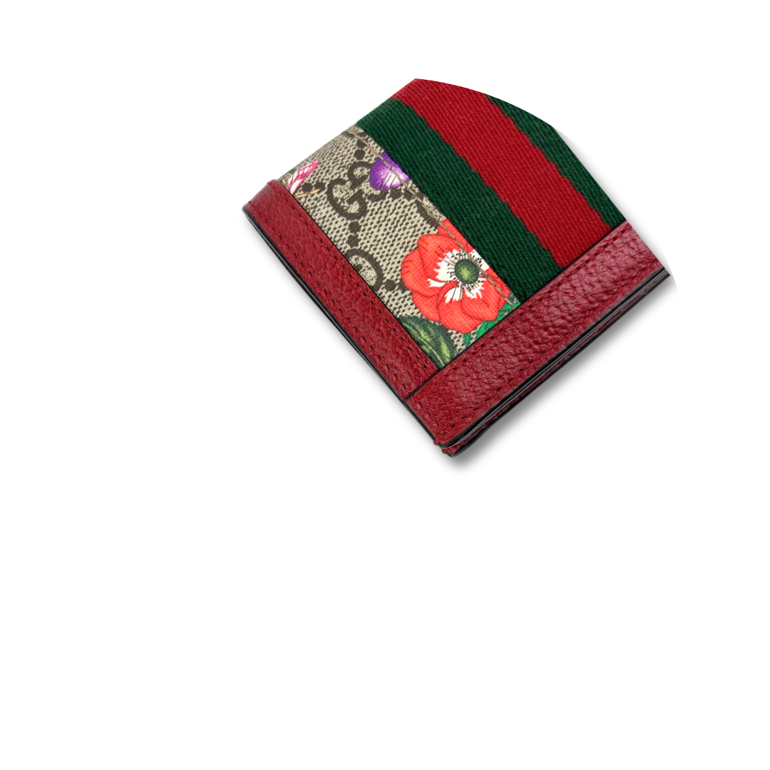 Gucci Red Flora Compact Marmont Wallet