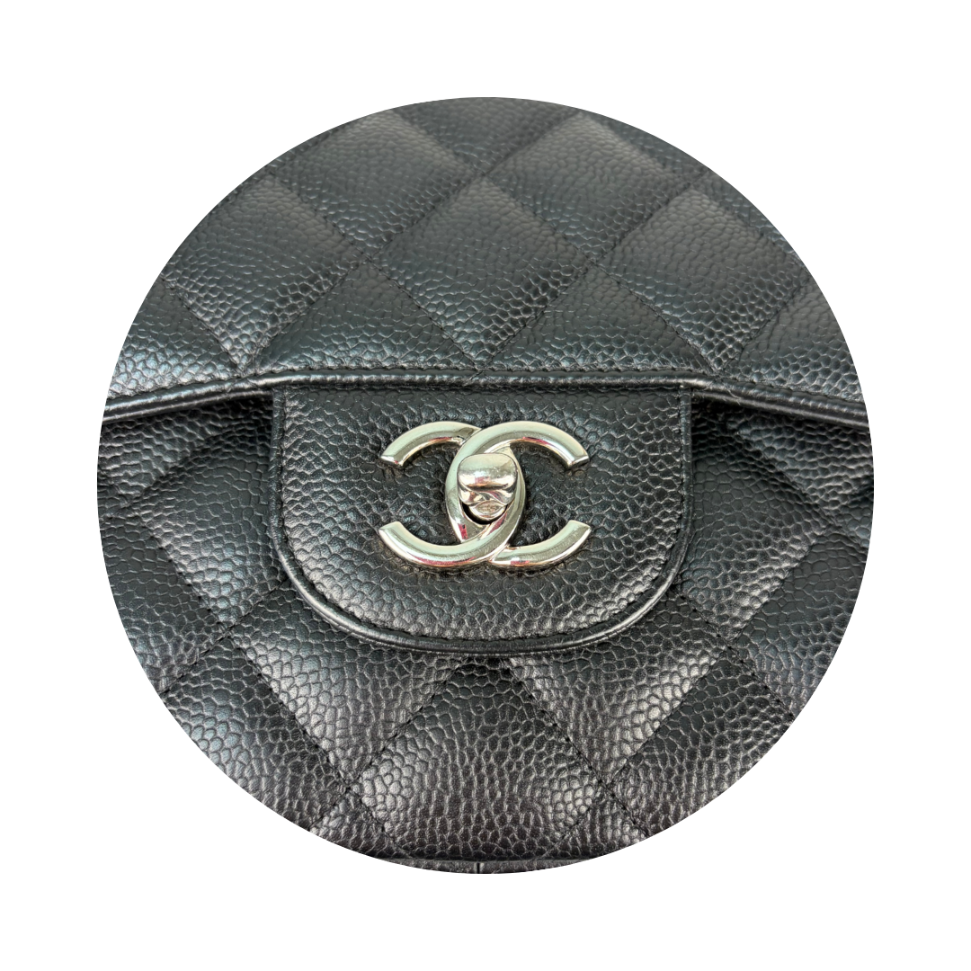 Chanel Black Caviar Classic Jumbo Double Flap