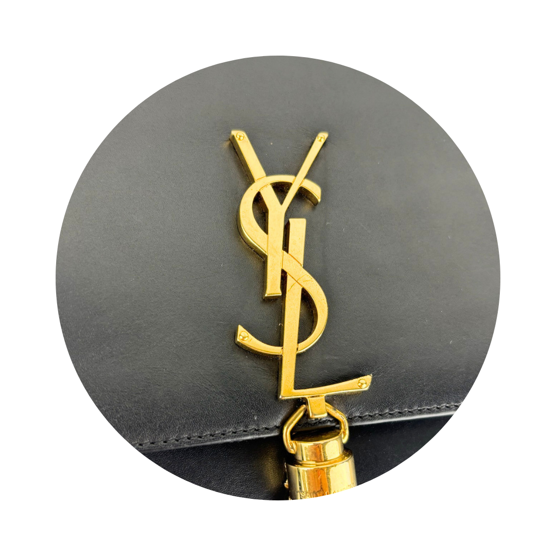 YSL Black Medium Kate Tassel Chain Bag
