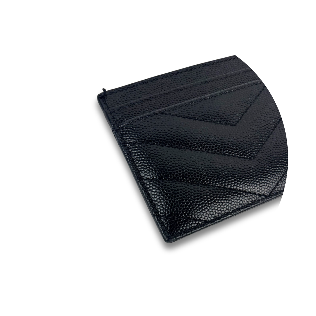 YSL Cassandre Black Grained Card Case