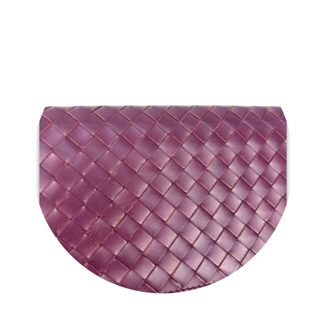 Bottega Veneta Plum Intrecciato Bifold Wallet