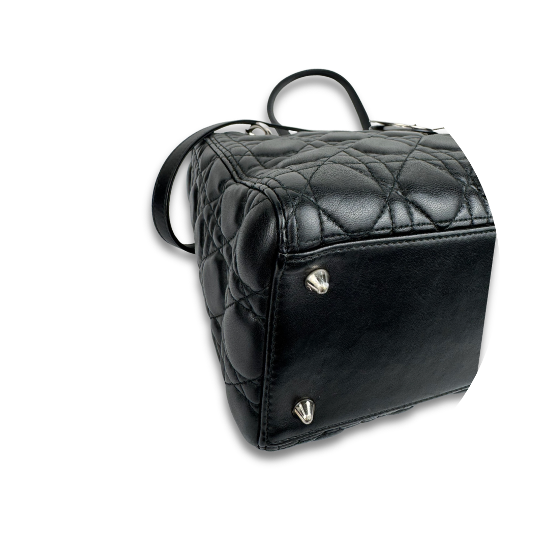Dior Black Lambskin Medium Lady Dior