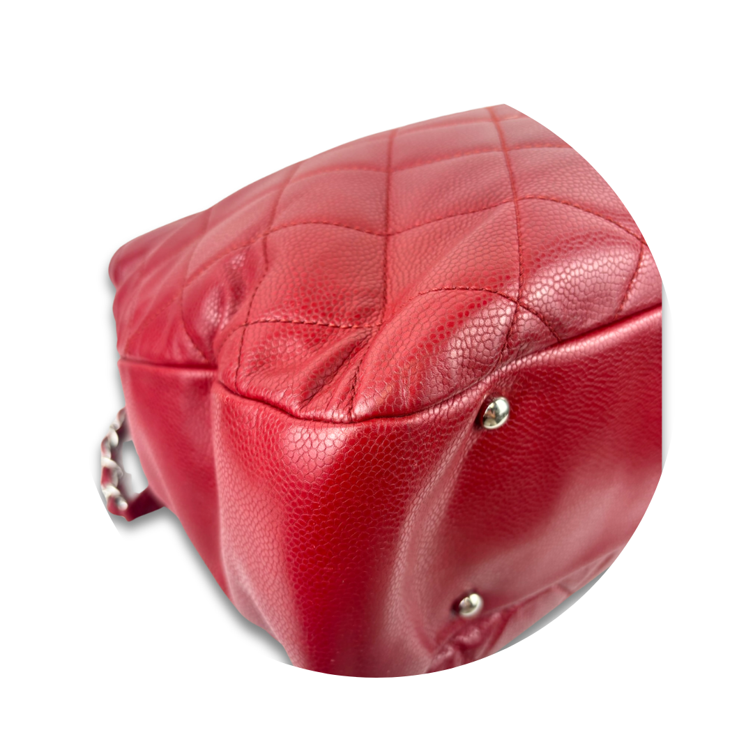 Chanel Burgundy Quilted Caviar CC Timeless Soft Tote