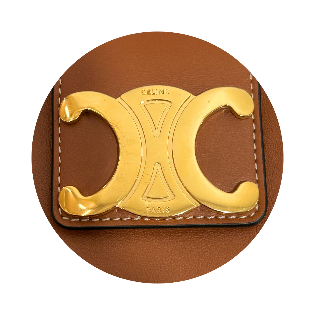 Celine Medium Tan Ava Triomphe Shoulder Bag