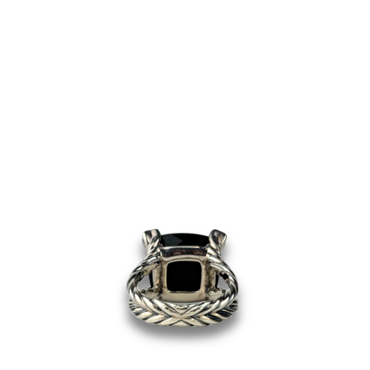 David Yurman Black Onyx Split Shank Ring - Size 7.5