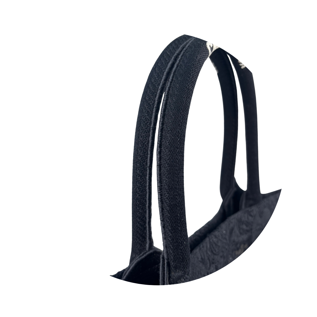 Dior Black Embroidered Lace Medium Book Tote