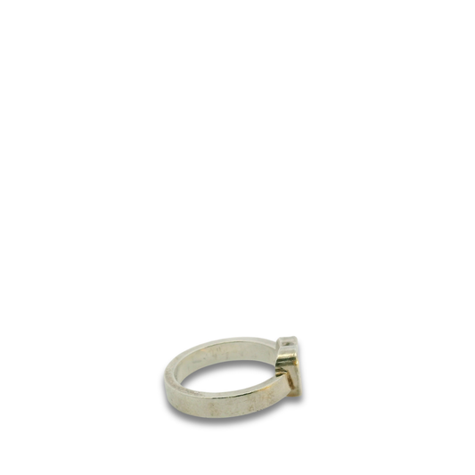 Gucci Sterling Silver Trademark Heart Ring - Size 7