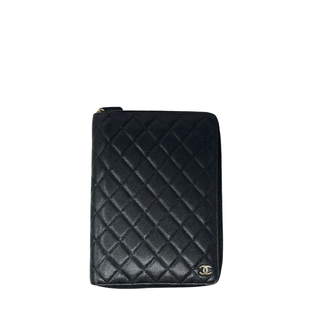 Chanel Caviar Quilted Zip Around A5 Notebook Cover Lola Saratoga
