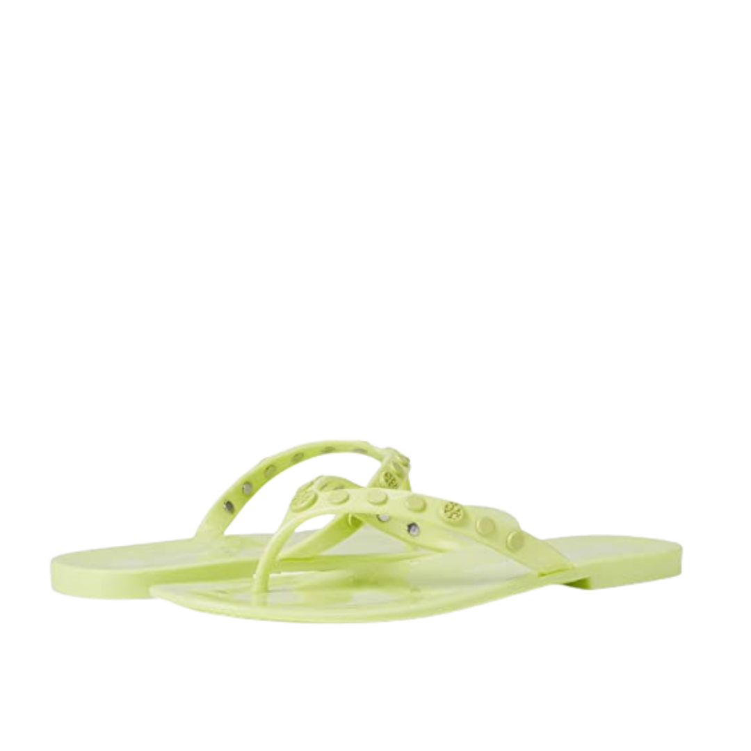 Lime green tory burch sandals hotsell