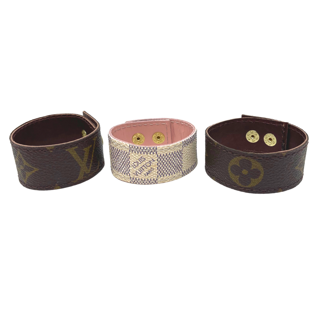 Louis vuitton leather cuff bracelet deals