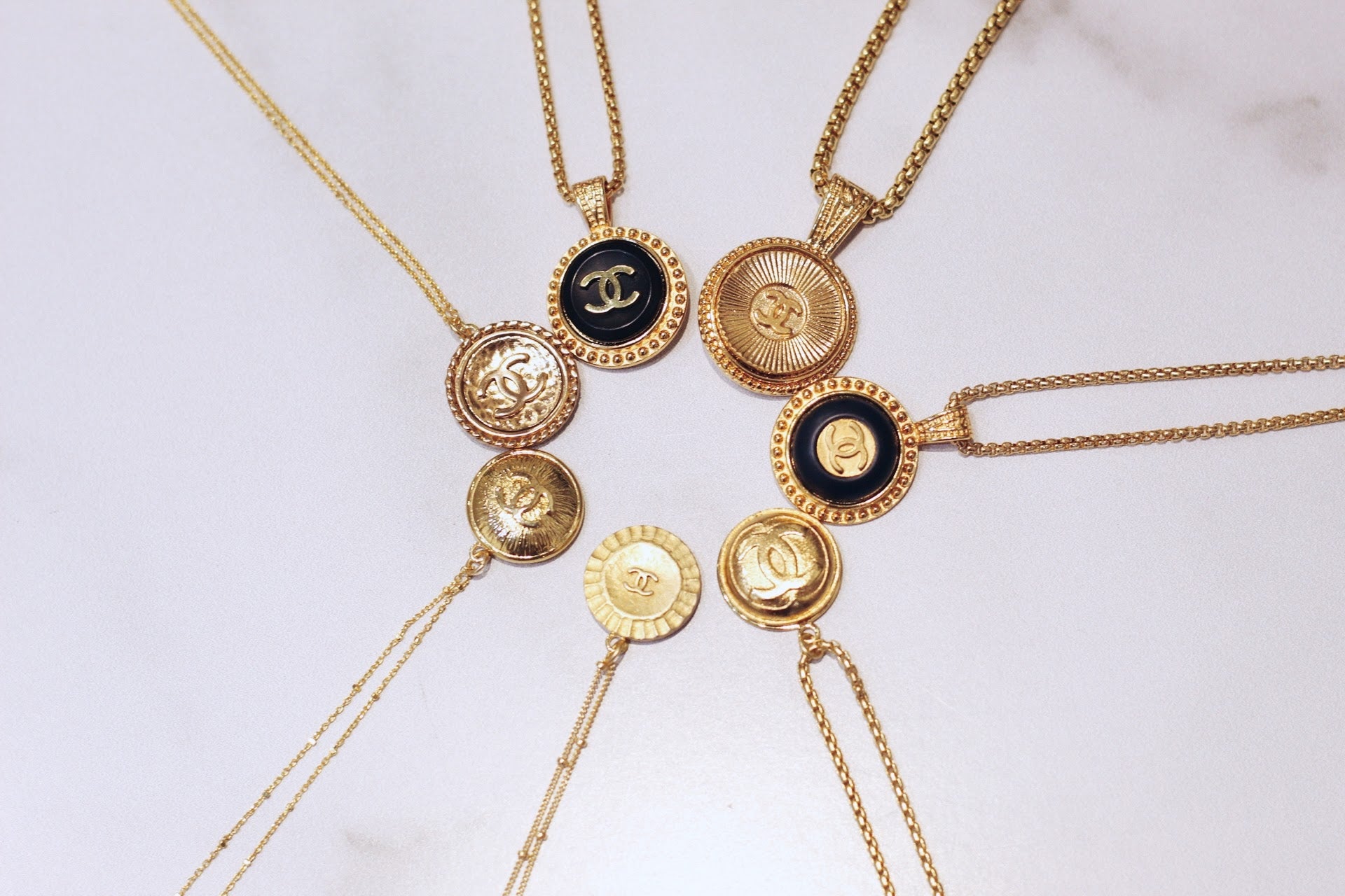 NEW vintage Chanel button necklaces! $110 each! To purchase