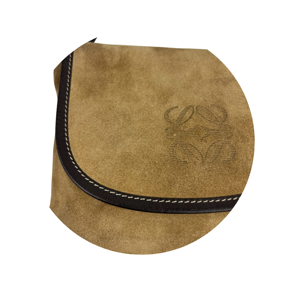 Loewe Suede Anagram Pouch on Strap