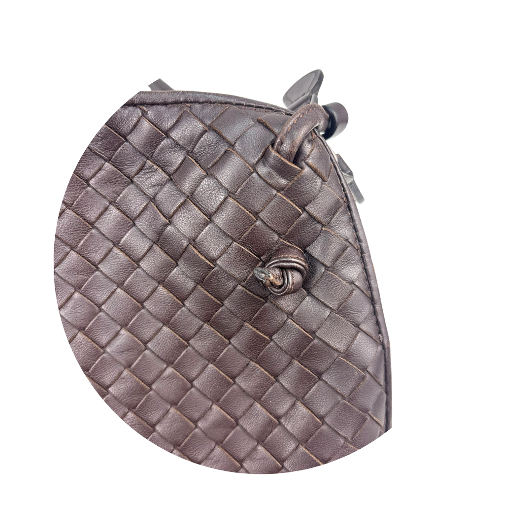 Bottega Veneta Brown Intrecciato Nodini Crossbody