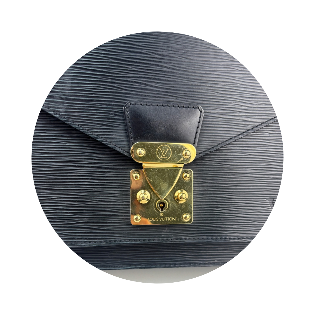 Louis Vuitton Black Epi Leather Monceau