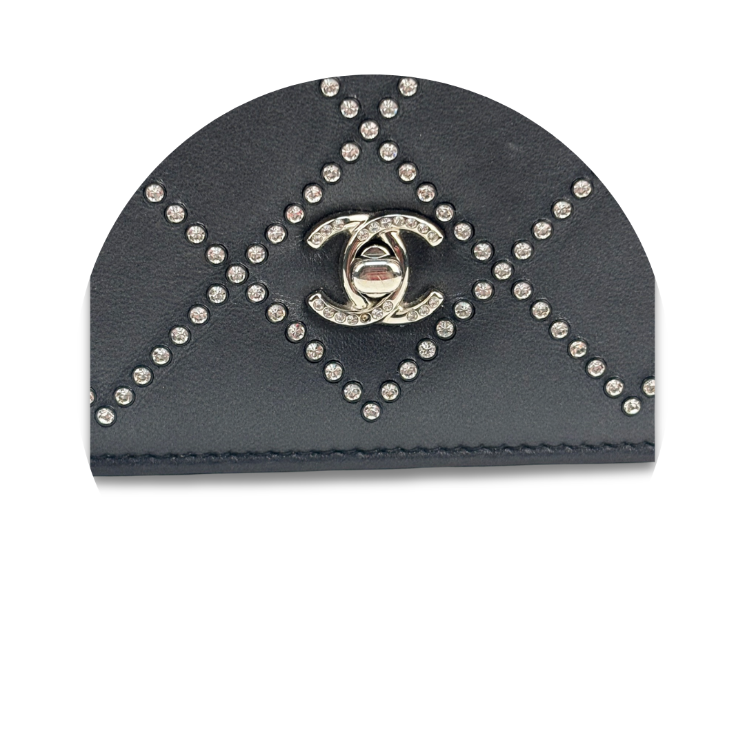 Chanel Crystal Embellished Black Wallet on Chain