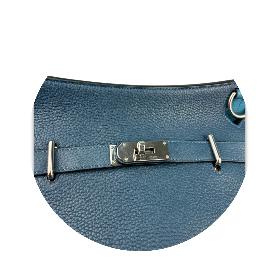 Hermès Clemence Colvert & Turquoise Bicolor Jypsière 34