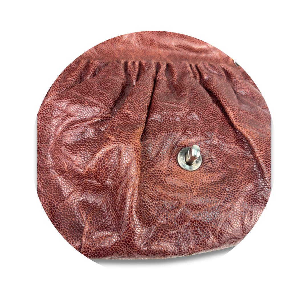 Chanel Red Glazed Caviar Elastic Flap Bag