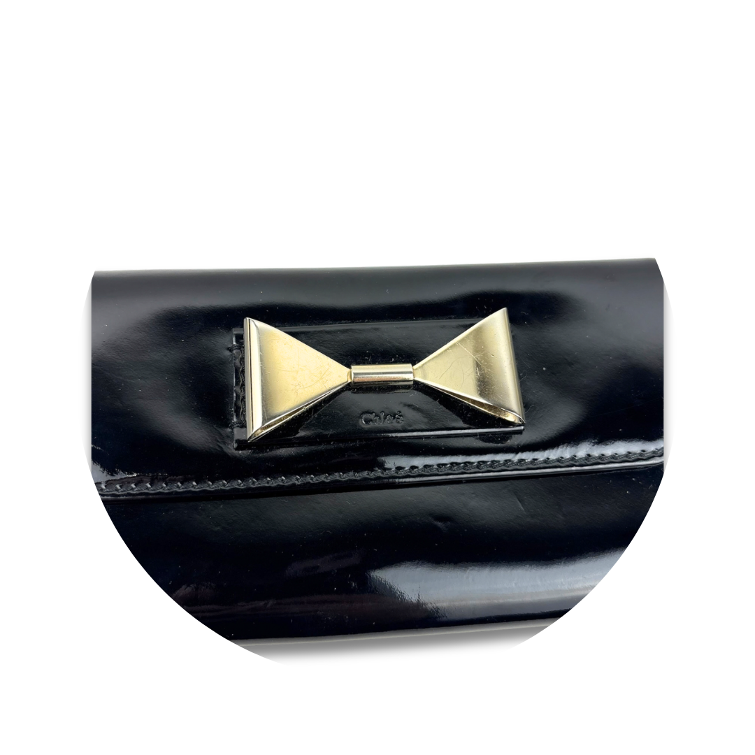 Chloe Black Patent Leather Wallet