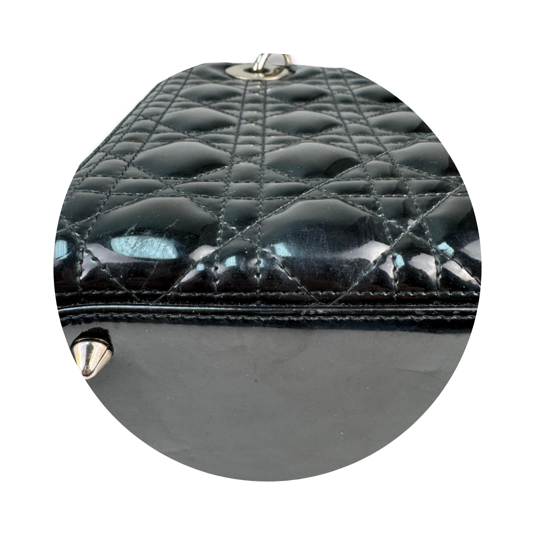 Dior Black Patent Medium Lady Dior