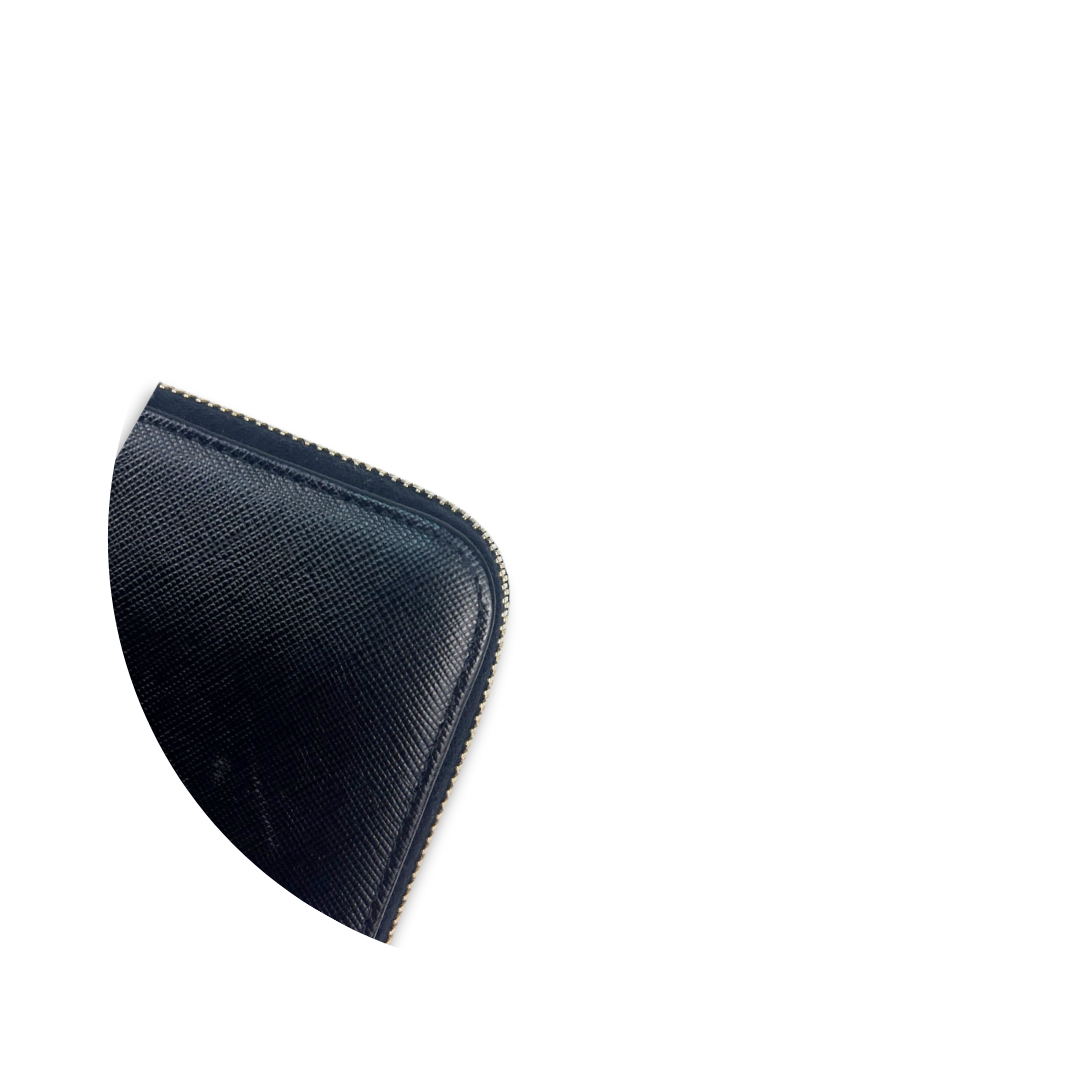 Prada Black Saffiano Zipper Wallet