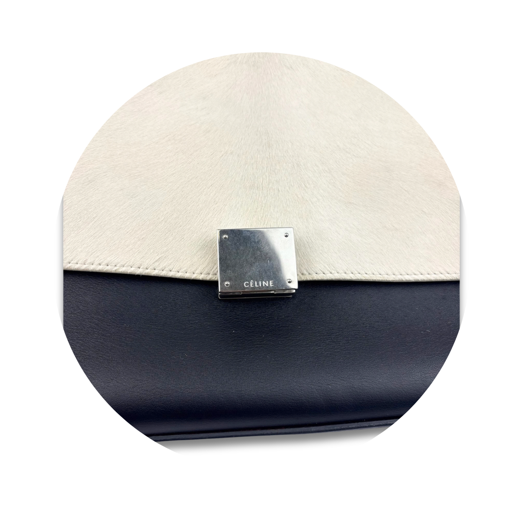 Celine Tricolor Pony Hair Trapeze Bag