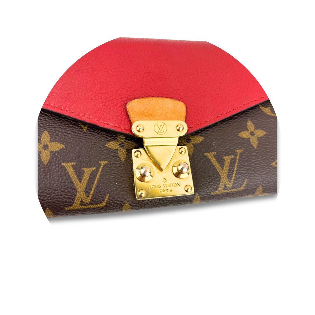 Louis Vuitton Monogram Pallas Wallet Red