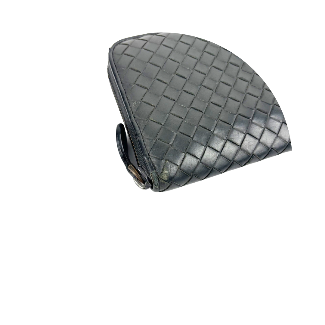 Bottega Veneta Intrecciato Grey Zip Around Wallet