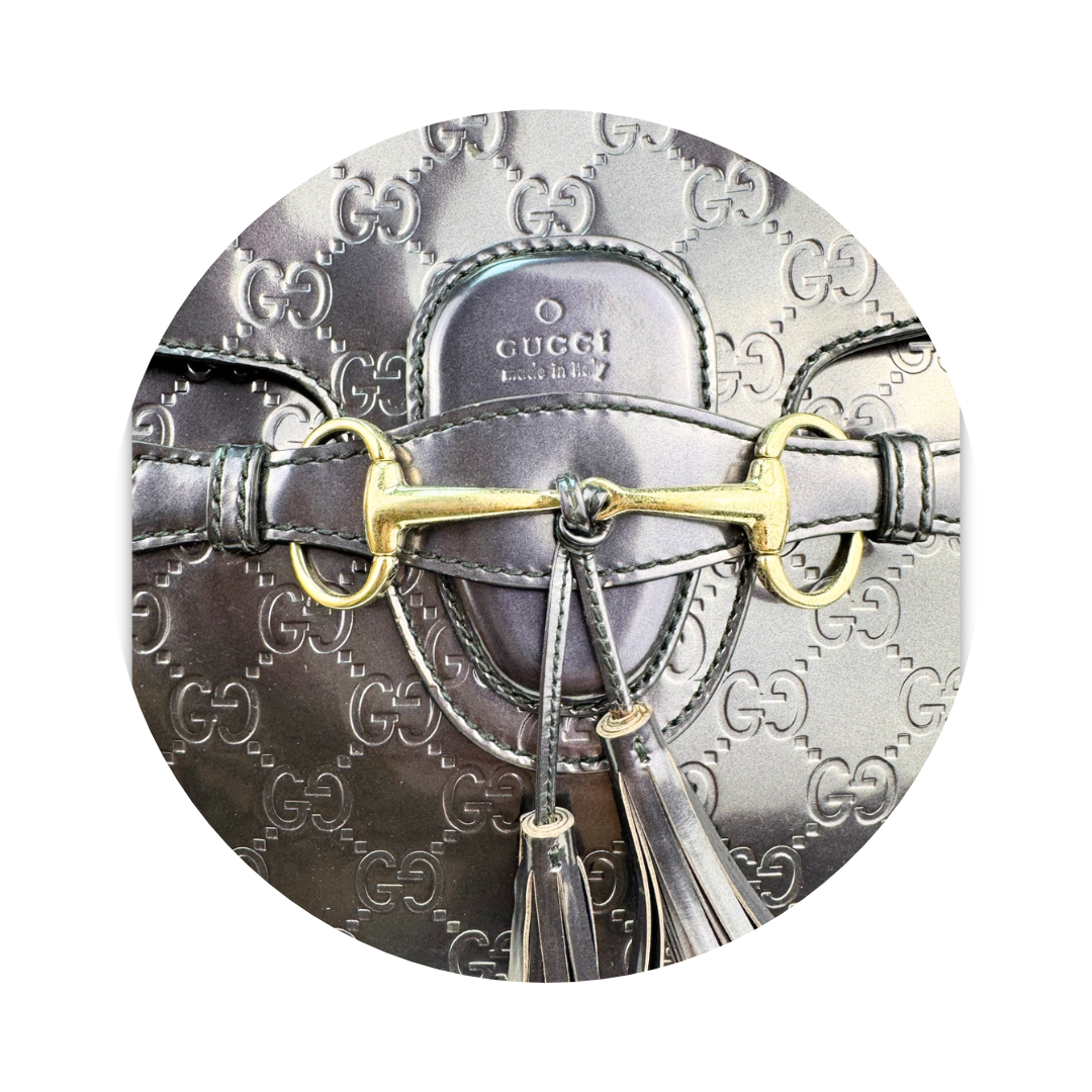 Gucci Guccissima Purple Patent Leather Emily