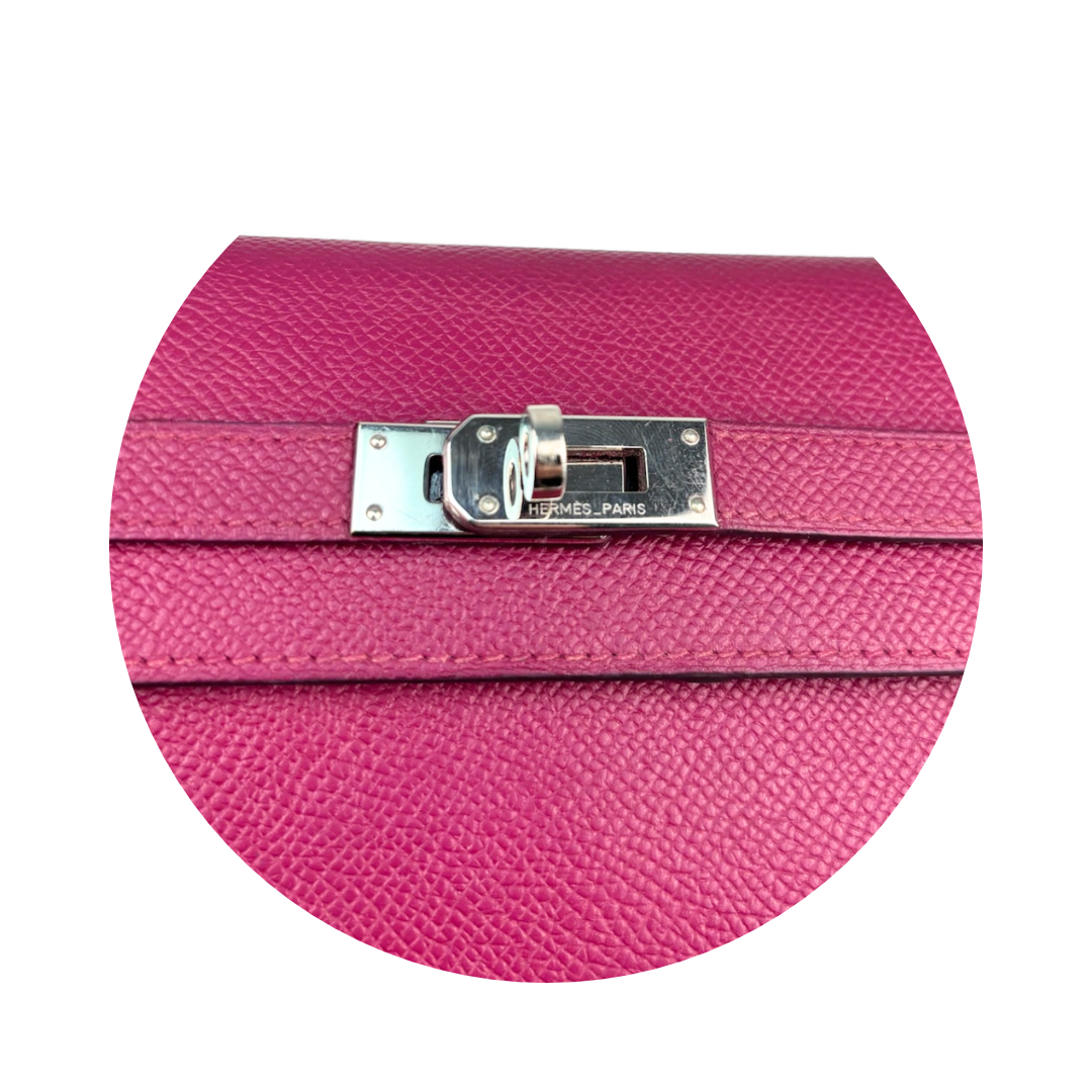 Hermes Rose Pourpre Epsom Kelly Long Wallet