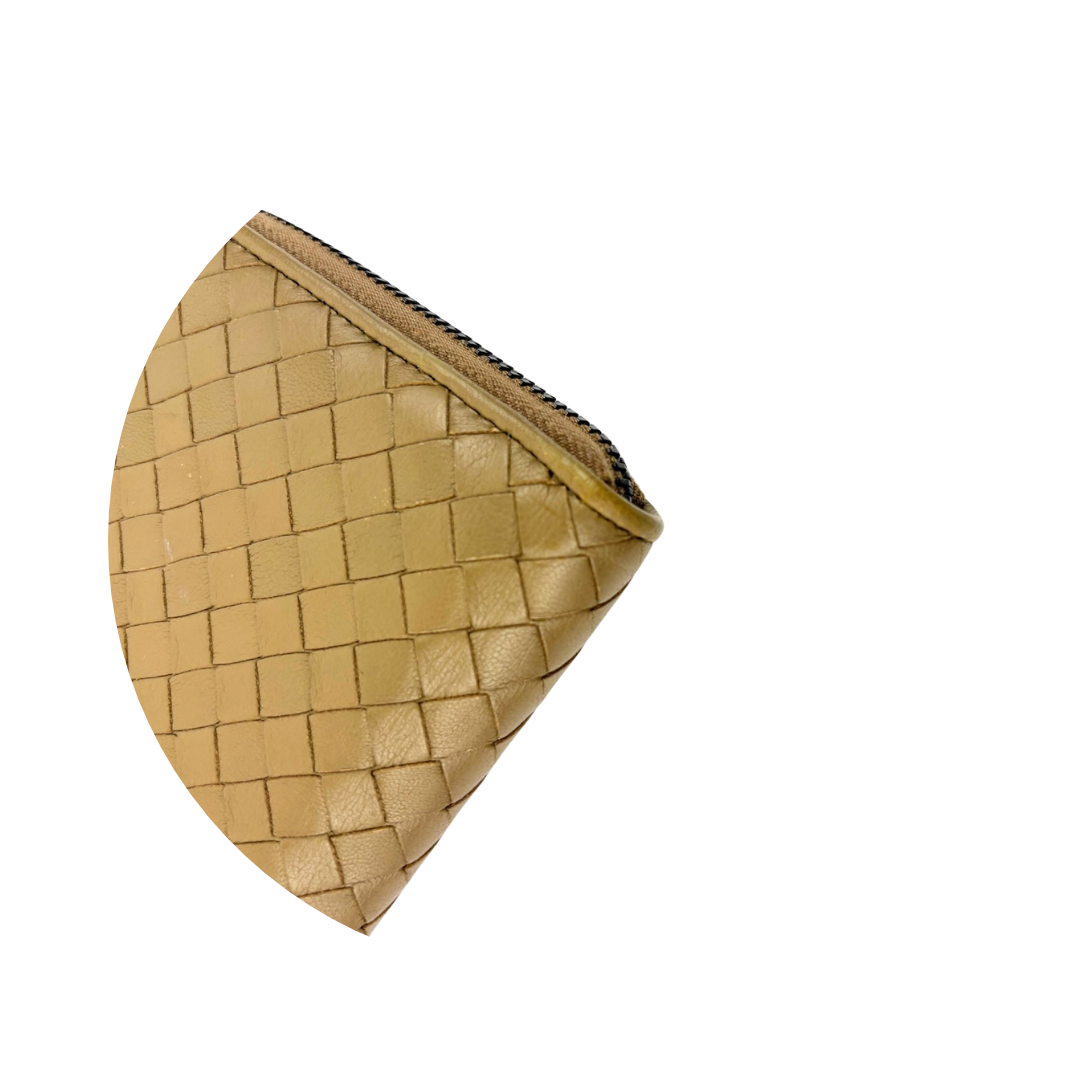 Bottega Taupe Zip Around Wallet