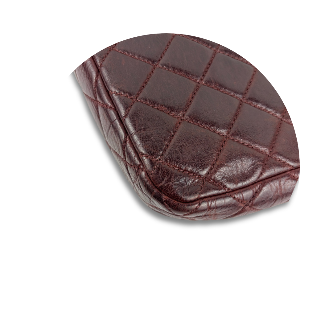 Chanel Distressed Burgundy Soft Double Flap Bag
