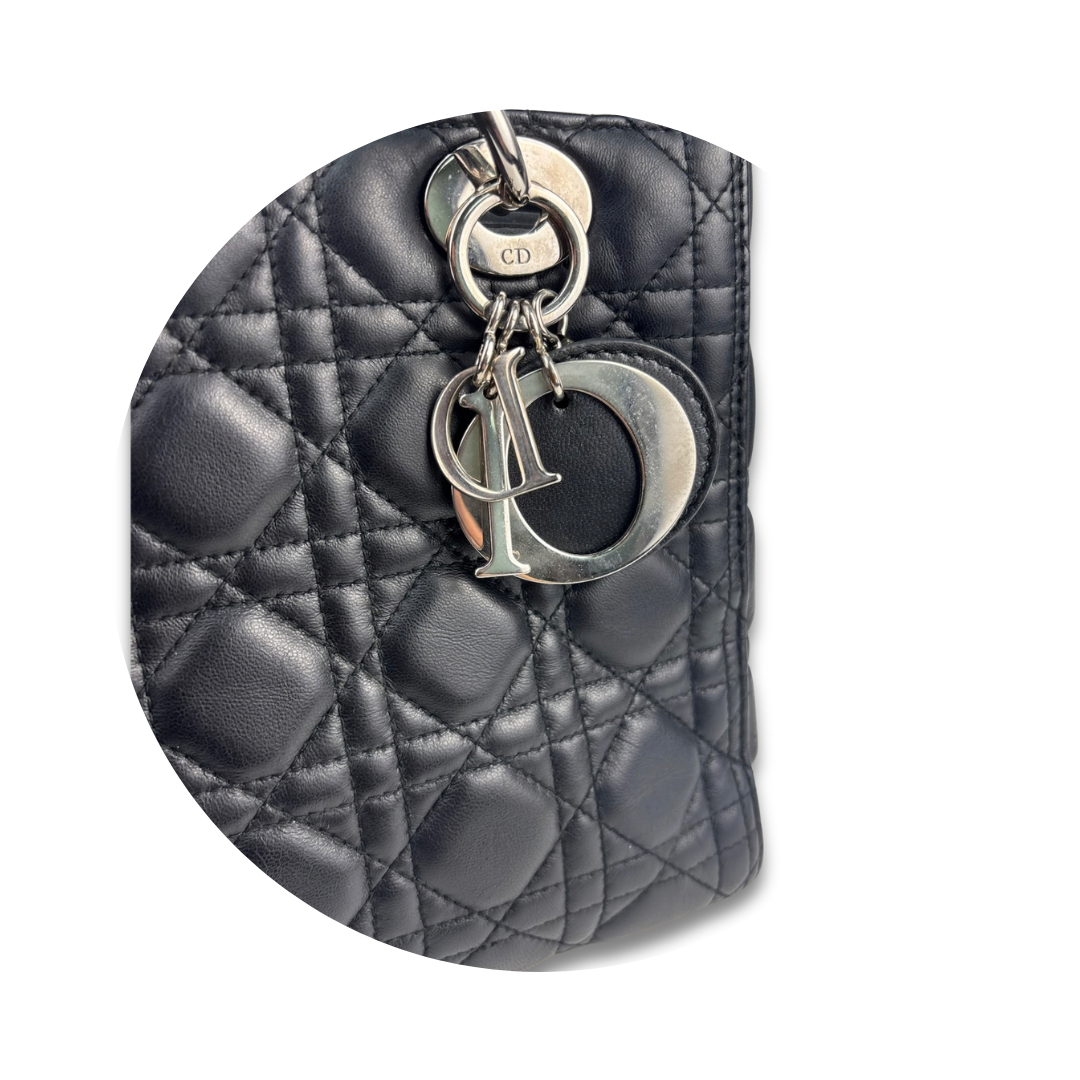 Dior Black Medium Lambskin Lady Dior