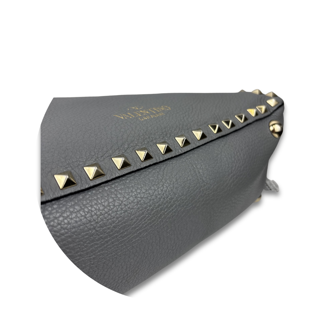 Valentino Grey Rockstud Shoulder Bag