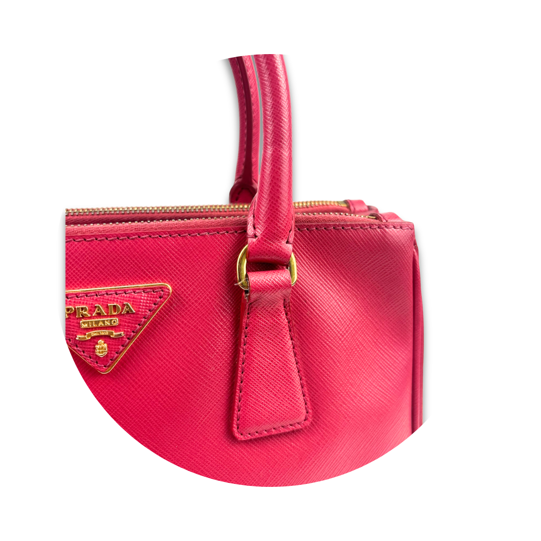 Prada Mini Hot Pink Double Zip Galleria