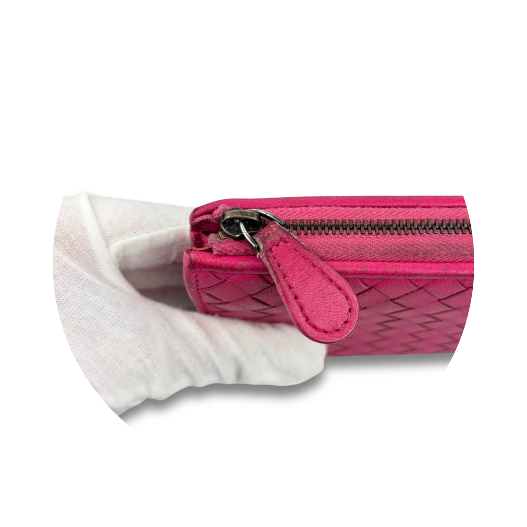 Bottega Veneta Pink Intrecciato Wallet