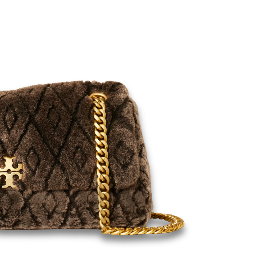Tory Burch Charlie Quilted Shearling Small Shoulder Bag