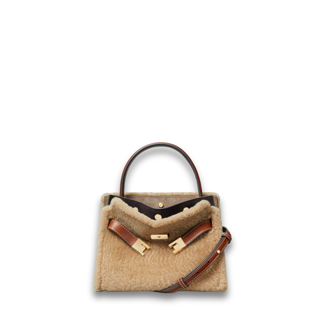 Tory Burch Lee Radziwill Shearling Petite Double Bag
