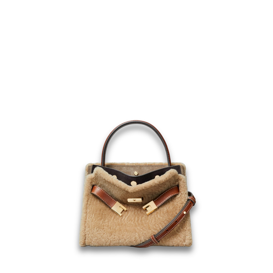 Tory Burch Lee Radziwill Shearling Petite Double Bag