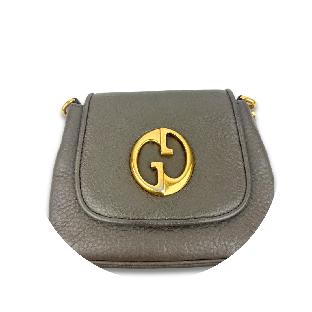 Gucci Brown 1973 Pebbled Leather Crossbody