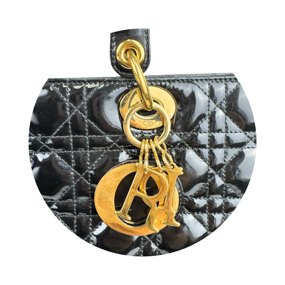 Dior Black Patent Large Lady Dior