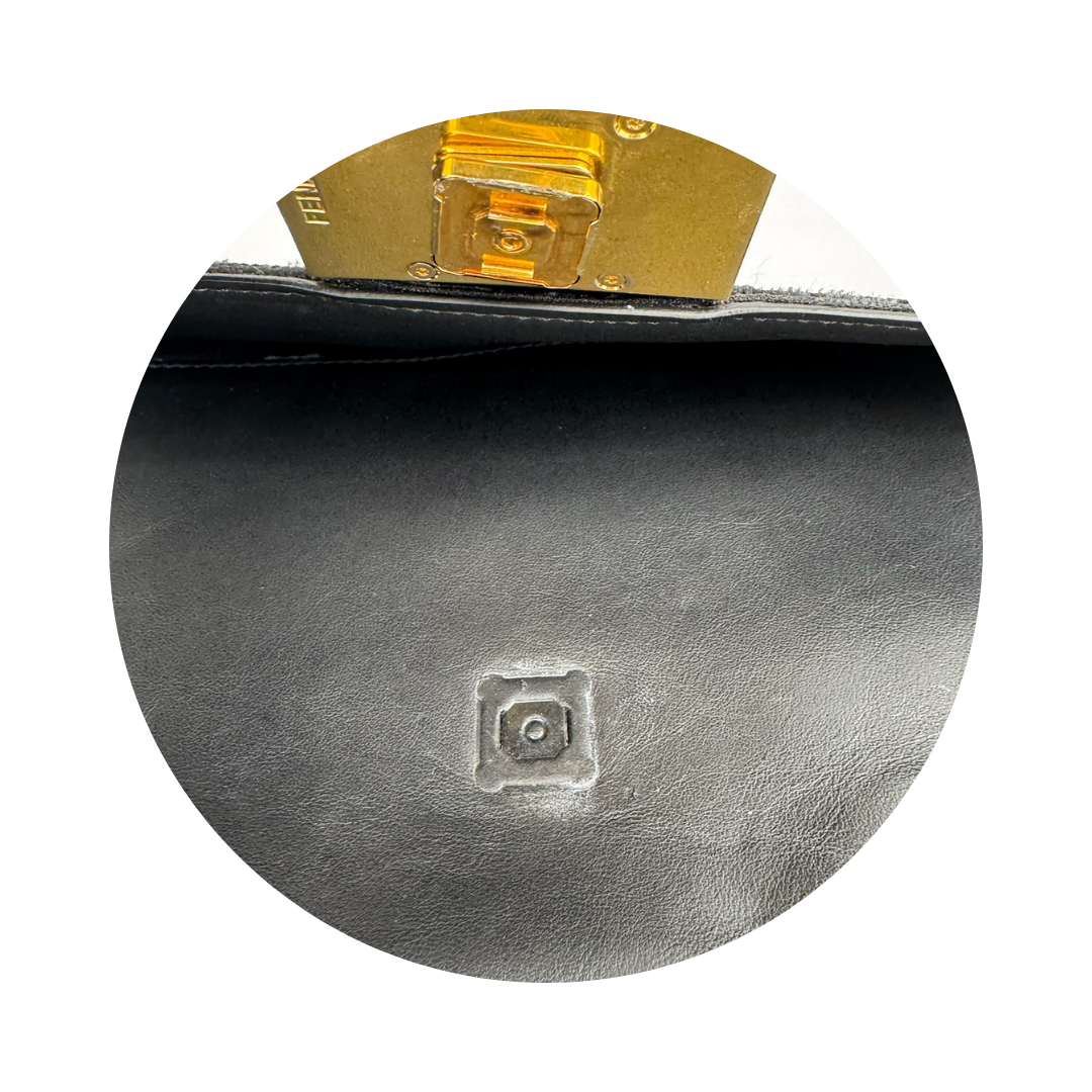 Fendi x Jackson Wang Black Velvet Convertible Baguette
