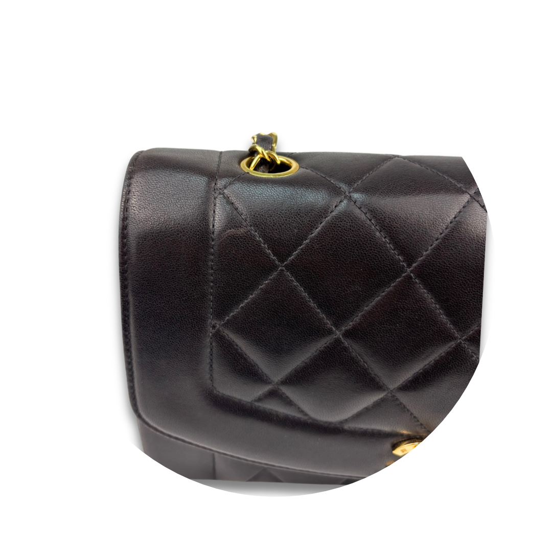 Chanel Brown Lambskin Small Diana Single Flap