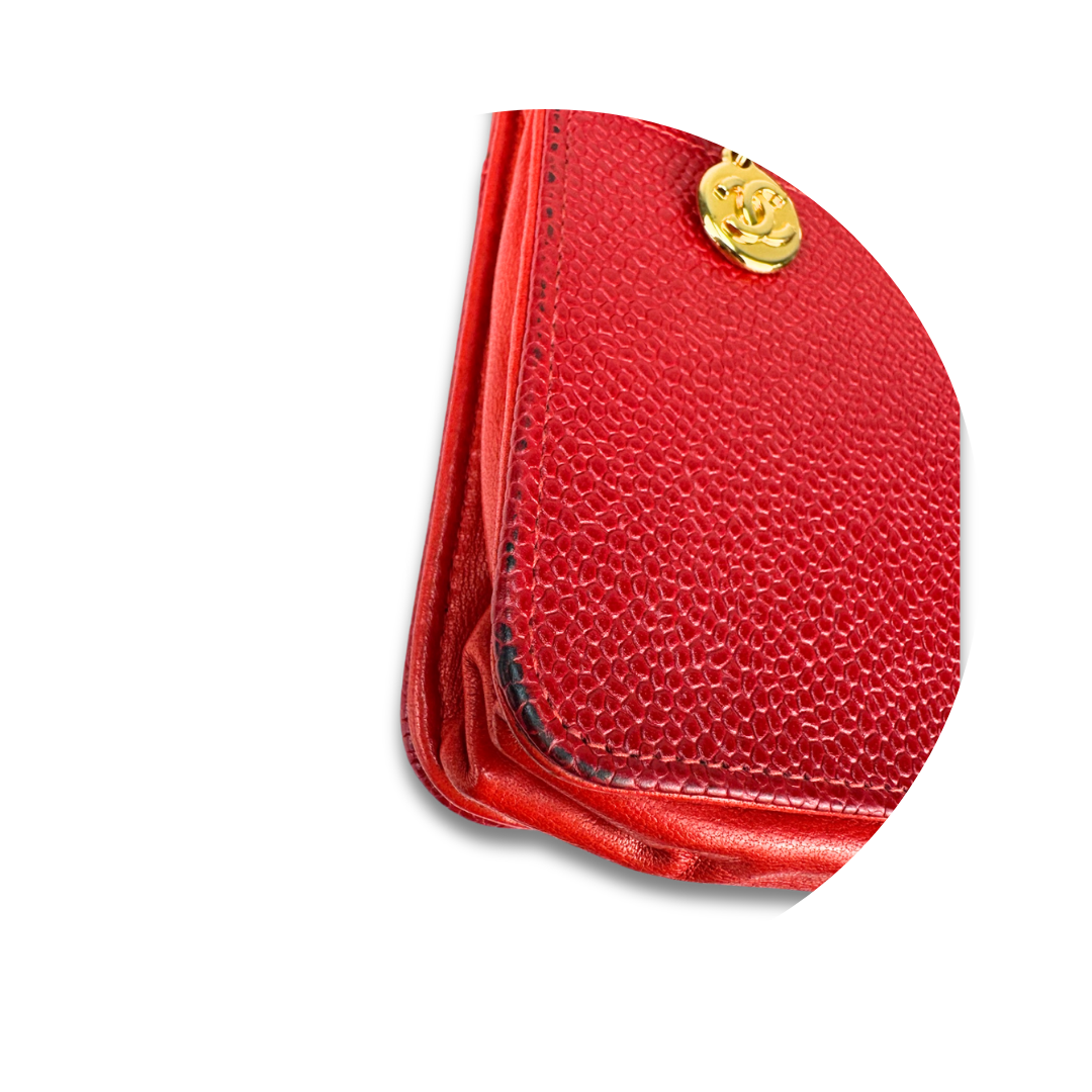 Chanel Red Caviar Timeless Wallet on Chain