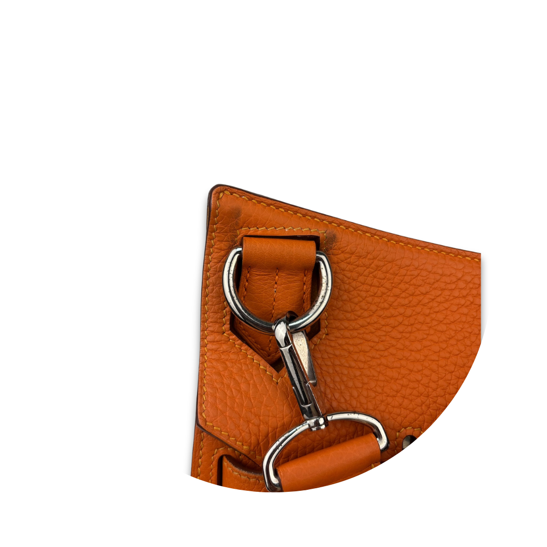 Hermès Clemence Jypsière 34 Orange Verso