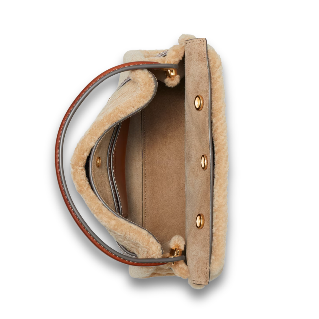 Tory Burch Lee Radziwill Shearling Petite Double Bag