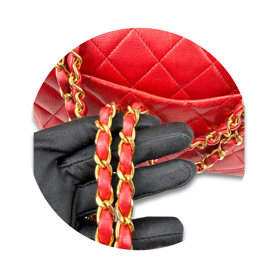 Chanel Red Classic Small Double Flap