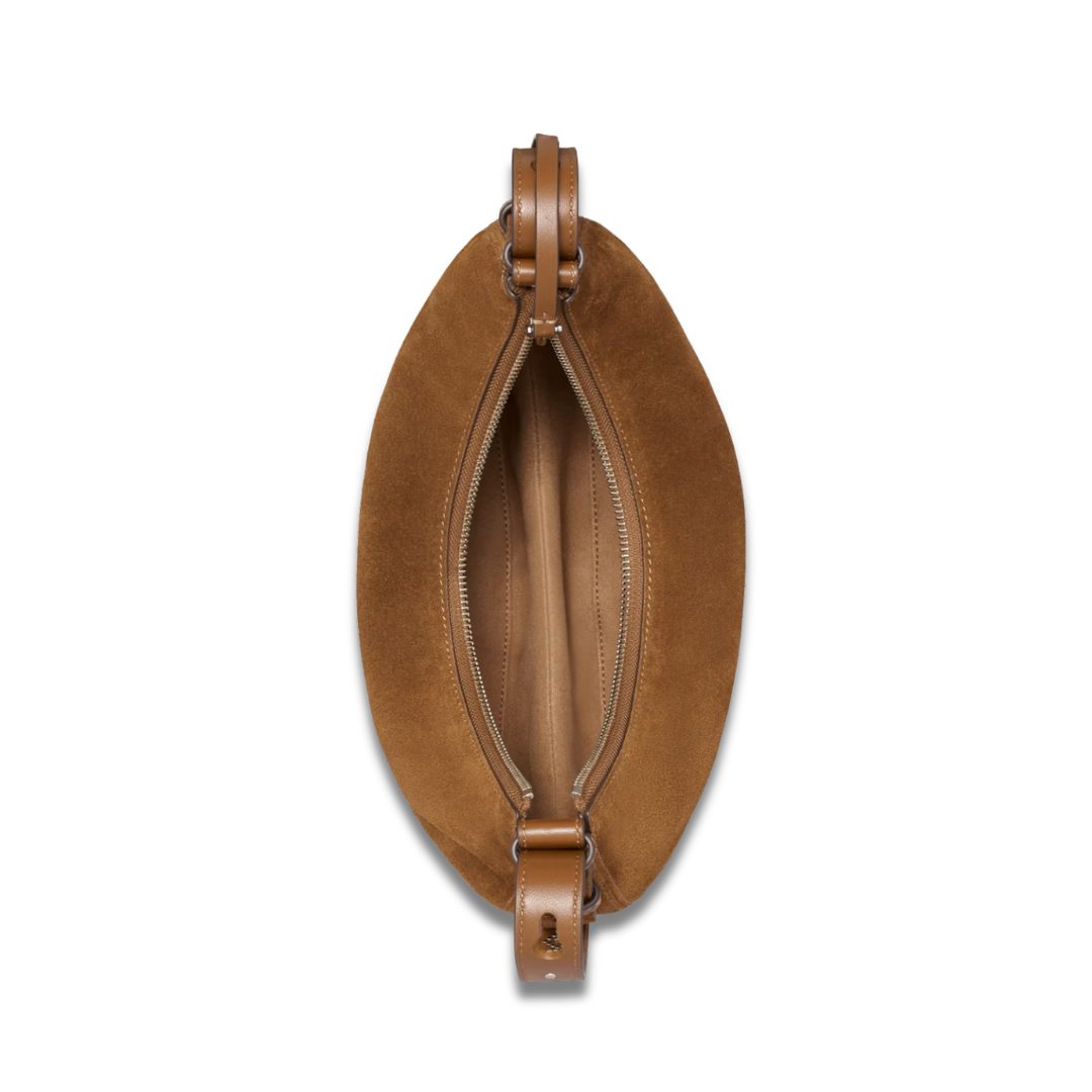 Tory Burch Romy Studded Suede Half Moon Bag