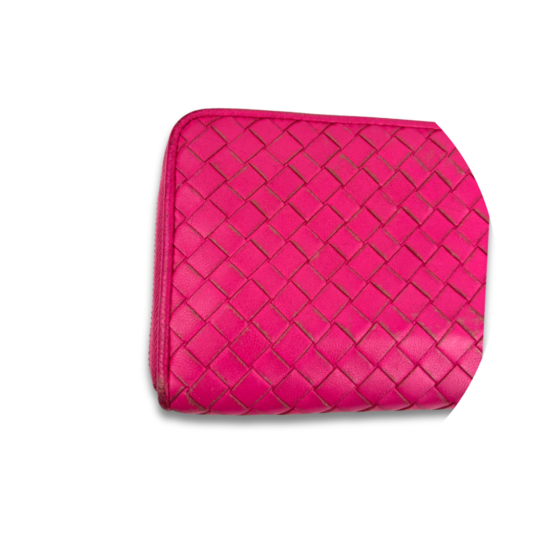 Bottega Veneta Pink Intrecciato Wallet